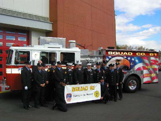 Photo Presentation ceremonies of Seagrave Squad 61 to the FDNY
